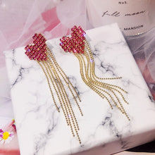 Load image into Gallery viewer, New Fashion Long Tassel Crystal D Letter Drop Earrings For Women Luxury Big Earring Korean  Jewelry Statement oorbellen 2020