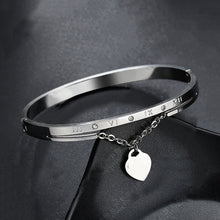 Load image into Gallery viewer, Hot Luxury Rose Gold Stainless Steel Bracelets Bangles Female Heart Wedding Love Brand Charm Bracelet for Women Famous Jewelry