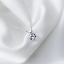 Load image into Gallery viewer, INZATT 2018 Real 925 Sterling Silver Pendant Necklace Round Crystal Fine Jewelry For Women Romantic Engagement Accessories Gift