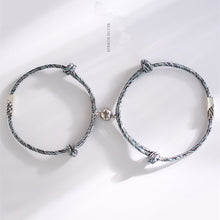 Load image into Gallery viewer, BONLAVIE The Pledge of Eternal Love Magnet Attracts Each Other Silver plated Couples Bracelet Men and Women