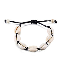 Load image into Gallery viewer, Bohemian Shell Anklets for Women Handmade Leather Woven Natural Shell Foot Jewelry Summer Beach Barefoot Bracelet ankle on Leg