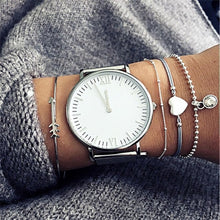 Load image into Gallery viewer, 4 pièces/ensemble bohème couleur argent gland rond Bracelet ensemble pour femmes multicouche pendentif Bracelet 2020 bijoux de mode