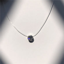 Load image into Gallery viewer, SUMENG nueva personalidad de moda cuadrado de imitación de perlas de cristal de circón collar Invisible transparente sedal collar de las mujeres