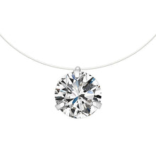 Load image into Gallery viewer, SUMENG nueva personalidad de moda cuadrado de imitación de perlas de cristal de circón collar Invisible transparente sedal collar de las mujeres