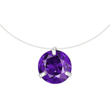 Load image into Gallery viewer, SUMENG nueva personalidad de moda cuadrado de imitación de perlas de cristal de circón collar Invisible transparente sedal collar de las mujeres