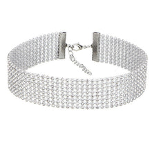 Load image into Gallery viewer, NEW Crystal Rhinestone Choker Necklace Women Wedding Accessories Silver Color Chain Punk Gothic Chokers Jewelry Collier Femme