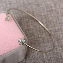 Load image into Gallery viewer, Women Silver Rose Gold Bracelet for Female Crystal Heart Charm Bracelet Women Bridal Wedding Fine Jewelry Gift