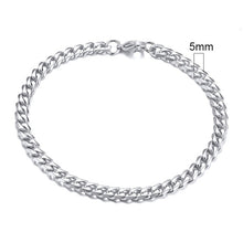 Load image into Gallery viewer, Vnox Mens Simple 3-11mm Stainless Steel Curb Cuban Link Chain Bracelets for Women Unisex Wrist Jewelry Gifts