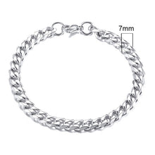 Load image into Gallery viewer, Vnox Mens Simple 3-11mm Stainless Steel Curb Cuban Link Chain Bracelets for Women Unisex Wrist Jewelry Gifts