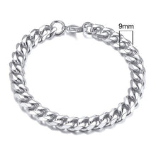 Load image into Gallery viewer, Vnox Mens Simple 3-11mm Stainless Steel Curb Cuban Link Chain Bracelets for Women Unisex Wrist Jewelry Gifts