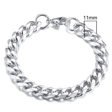 Load image into Gallery viewer, Vnox Mens Simple 3-11mm Stainless Steel Curb Cuban Link Chain Bracelets for Women Unisex Wrist Jewelry Gifts