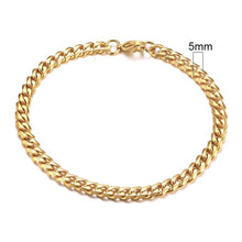 Load image into Gallery viewer, Vnox Mens Simple 3-11mm Stainless Steel Curb Cuban Link Chain Bracelets for Women Unisex Wrist Jewelry Gifts