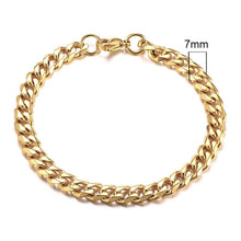 Load image into Gallery viewer, Vnox Mens Simple 3-11mm Stainless Steel Curb Cuban Link Chain Bracelets for Women Unisex Wrist Jewelry Gifts