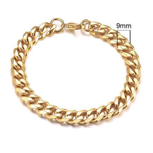 Load image into Gallery viewer, Vnox Mens Simple 3-11mm Stainless Steel Curb Cuban Link Chain Bracelets for Women Unisex Wrist Jewelry Gifts