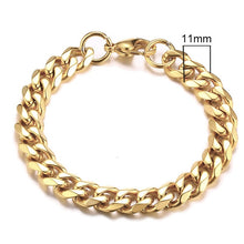 Load image into Gallery viewer, Vnox Mens Simple 3-11mm Stainless Steel Curb Cuban Link Chain Bracelets for Women Unisex Wrist Jewelry Gifts