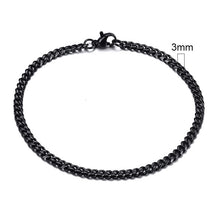 Load image into Gallery viewer, Vnox Mens Simple 3-11mm Stainless Steel Curb Cuban Link Chain Bracelets for Women Unisex Wrist Jewelry Gifts