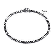 Load image into Gallery viewer, Vnox Mens Simple 3-11mm Stainless Steel Curb Cuban Link Chain Bracelets for Women Unisex Wrist Jewelry Gifts