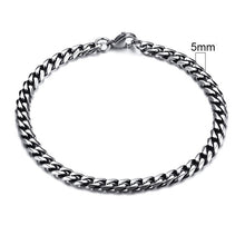 Load image into Gallery viewer, Vnox Mens Simple 3-11mm Stainless Steel Curb Cuban Link Chain Bracelets for Women Unisex Wrist Jewelry Gifts