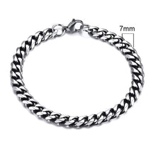 Load image into Gallery viewer, Vnox Mens Simple 3-11mm Stainless Steel Curb Cuban Link Chain Bracelets for Women Unisex Wrist Jewelry Gifts