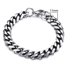 Load image into Gallery viewer, Vnox Mens Simple 3-11mm Stainless Steel Curb Cuban Link Chain Bracelets for Women Unisex Wrist Jewelry Gifts