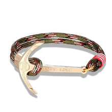 Load image into Gallery viewer, High quality fashion black anchor bracelet men's charm survival rope chain leather friendship bracelet men and women jewelry
