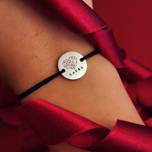 Load image into Gallery viewer, Name bracelet Custom women Personalized bracelet Engraving rectangle Custom letter Stainless Steel red black rope bracelet women