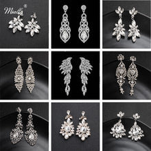 Load image into Gallery viewer, Miallo Fashion Austrian Crystal Alloy Bridal Long Earrings for Women Wedding Big Earrings for Bride Bridesmaids