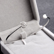 Load image into Gallery viewer, Heart Bracelet Silver Gold Colour Crystal Love Heart Opening Bracelet Crystal Bracelets &amp; Bangles for Women